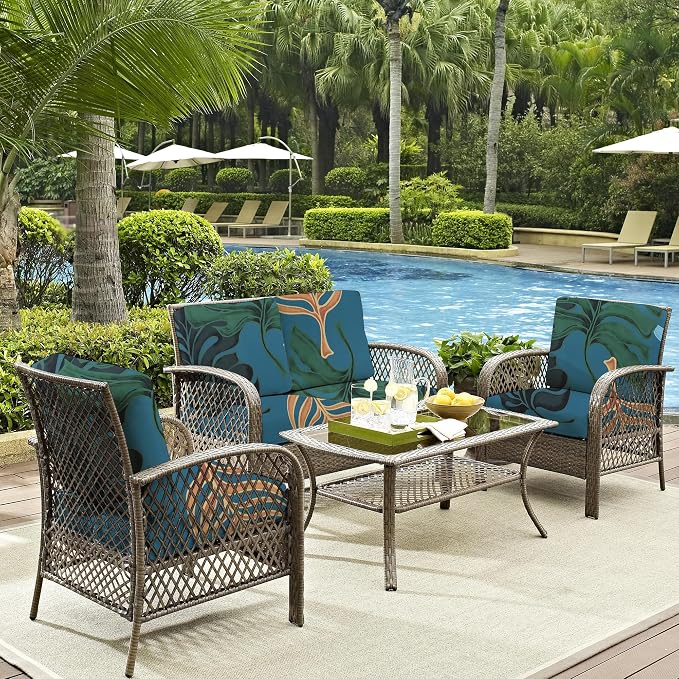 8Pcs Outdoor Cushion Covers, Patio Cushion Covers, Stretch Elastic Slipcovers - Image 6