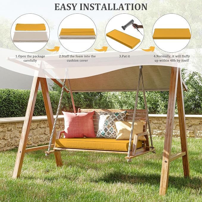 Premium Outdoor Bench Cushions for Patio Furniture 3.5inches Memory Foam Bench - Image 7