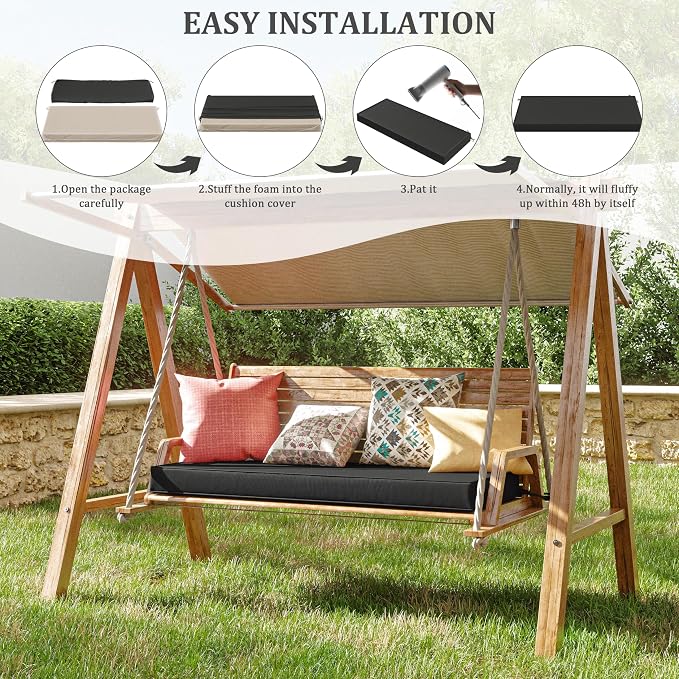 Premium Outdoor Bench Cushions for Patio Furniture 3.5inches Memory Foam Bench - Image 7