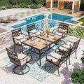 PHI VILLA Patio Dining Set for 6, for Outdoor Kitchen Lawn and Garden by PHIVILLAThepioneerofcomfortablehouseholdsupplies