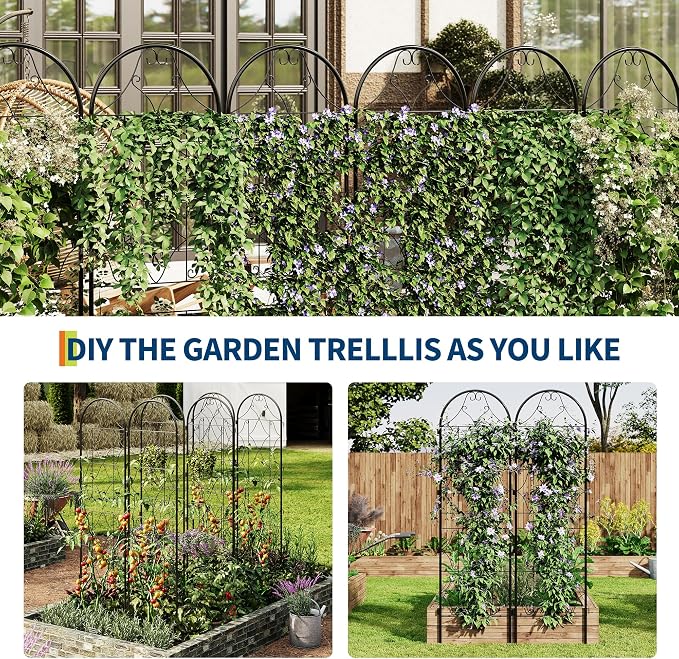 Garvee 22"x 75" Metal Garden Trellis Panel, Vegetables, Indoor & Outdoor - Image 5