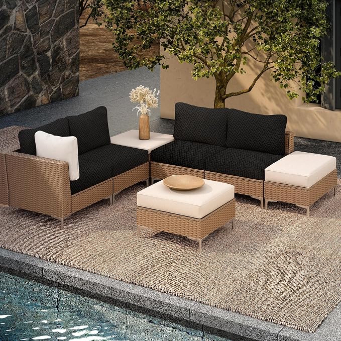 8Pcs Outdoor Cushion Covers, Patio Cushion Covers, Stretch Elastic Slipcovers - Image 5
