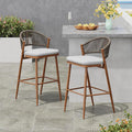 Christopher Knight Home Hearth 30.25" Patio Barstools Set of 2, Woven Wicker by ChristopherKnightHome