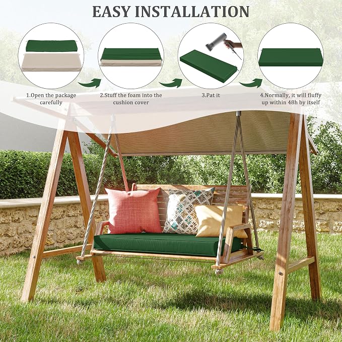 Premium Outdoor Bench Cushions for Patio Furniture 3.5inches Memory Foam Bench - Image 7