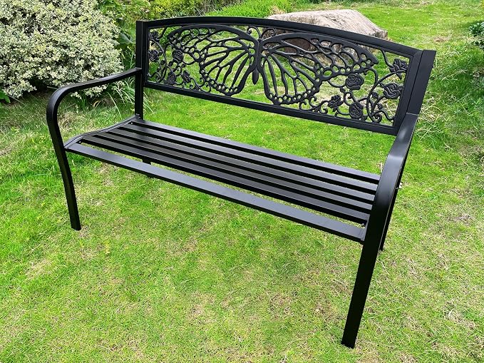 Hi-Line Gift Ltd 50" Outdoor Metal Garden Bench - Image 8