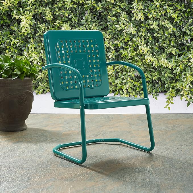 Crosley Furniture Bates 2-Piece Outdoor Chair Set, Retro Metal Patio Chairs - Image 9