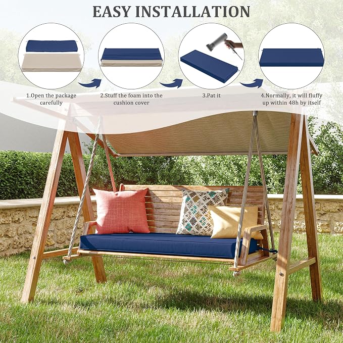 Premium Outdoor Bench Cushions for Patio Furniture 3.5inches Memory Foam Bench - Image 7