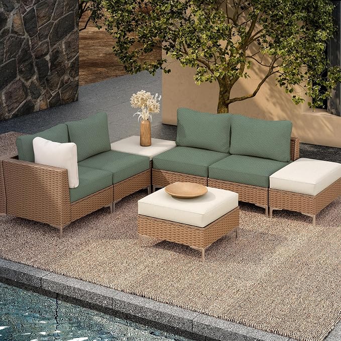 8Pcs Outdoor Cushion Covers, Patio Cushion Covers, Stretch Elastic Slipcovers - Image 5