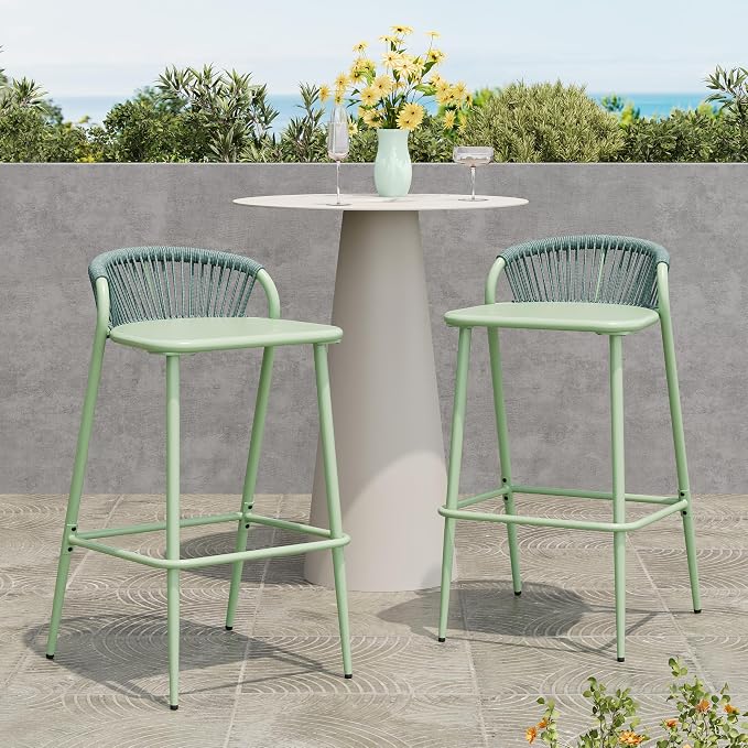 Christopher Knight Home Hearth 29.5"H Patio Barstools Set of 2, Aluminum Frame - Image 4