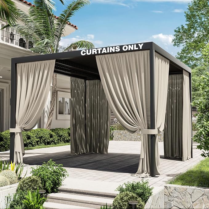 Gazebo Universal Replacement Privacy Curtain, 4-Panels Sidewall Curtains by WelcometoKimunukStore