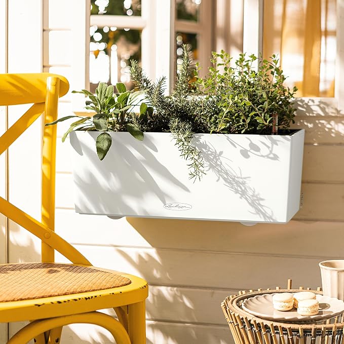Lechuza BALCONERA Color 50 White, Self-Watering Window Box, H7.5 L19.7 W7.5 in - Image 6