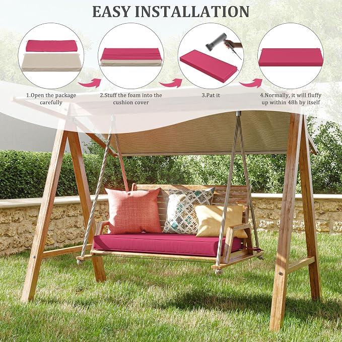 Premium Outdoor Bench Cushions for Patio Furniture 3.5inches Memory Foam Bench - Image 7