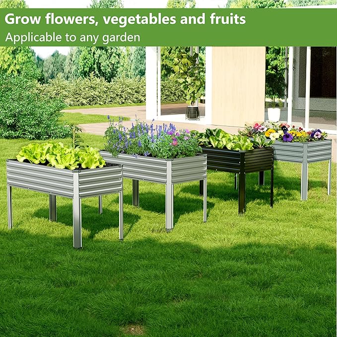 2PCS 48×24×30in Galvanized Raised Garden Bed, Metal Elevated Planter Box - Image 7
