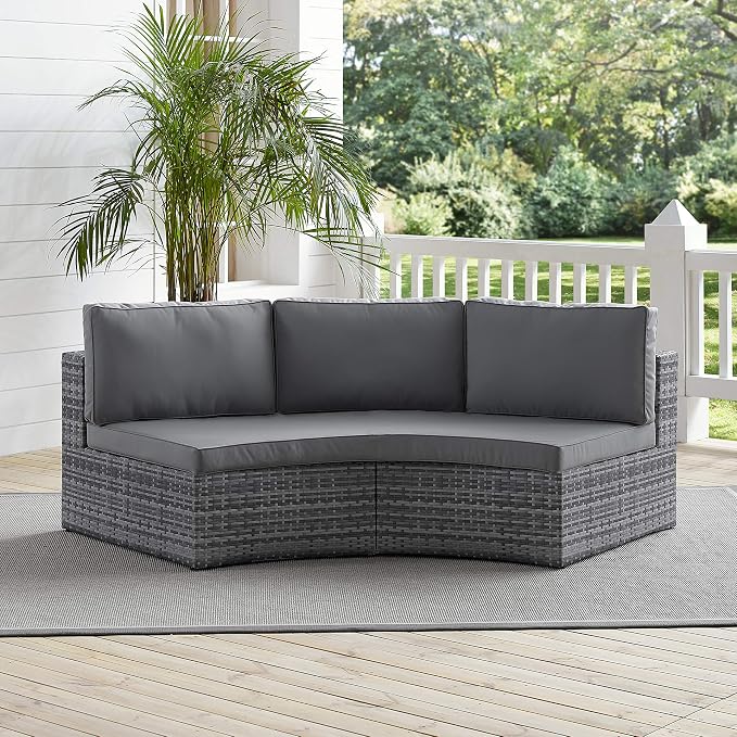 Crosley Furniture Catalina Outdoor Sectional Sofa, 3-Person Wicker Patio Couch - Image 8