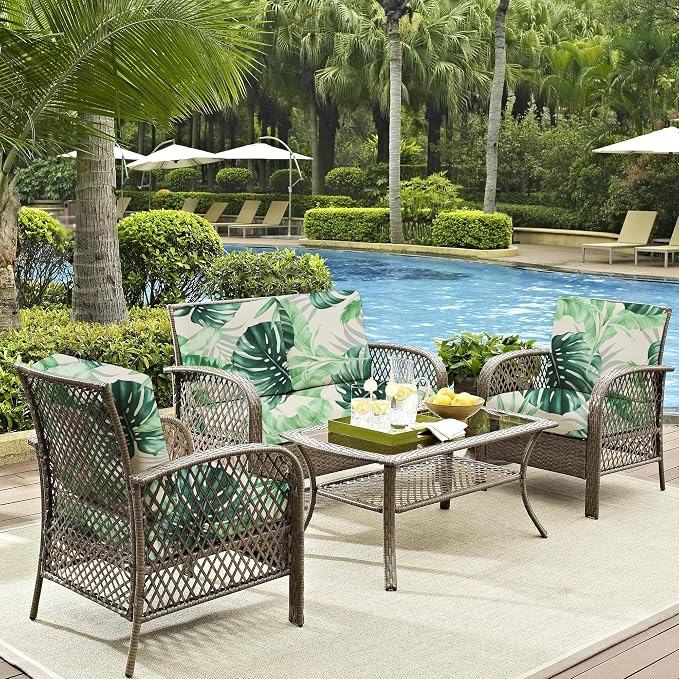 8Pcs Outdoor Cushion Covers, Patio Cushion Covers, Stretch Elastic Slipcovers - Image 6