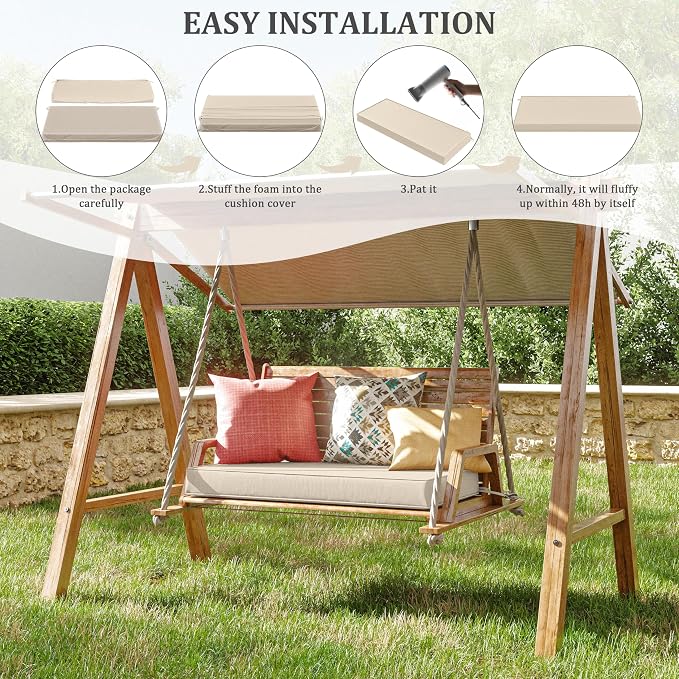 Premium Outdoor Bench Cushions for Patio Furniture 3.5inches Memory Foam Bench - Image 7