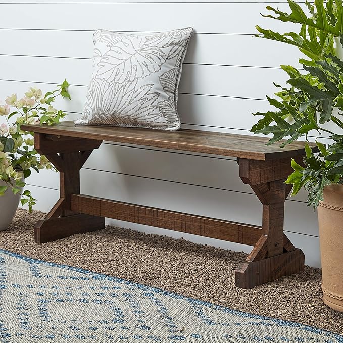 Backyard Discovery 46" Meranti Wood Farmhouse Bench by BackyardDiscovery