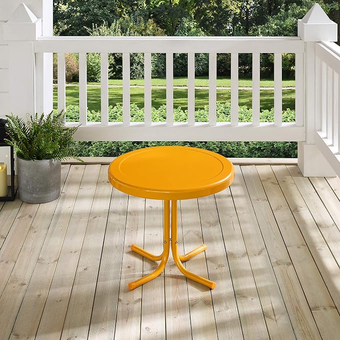 Crosley Furniture Griffith Weather Resistant Retro Metal Outdoor Side Table - Image 8