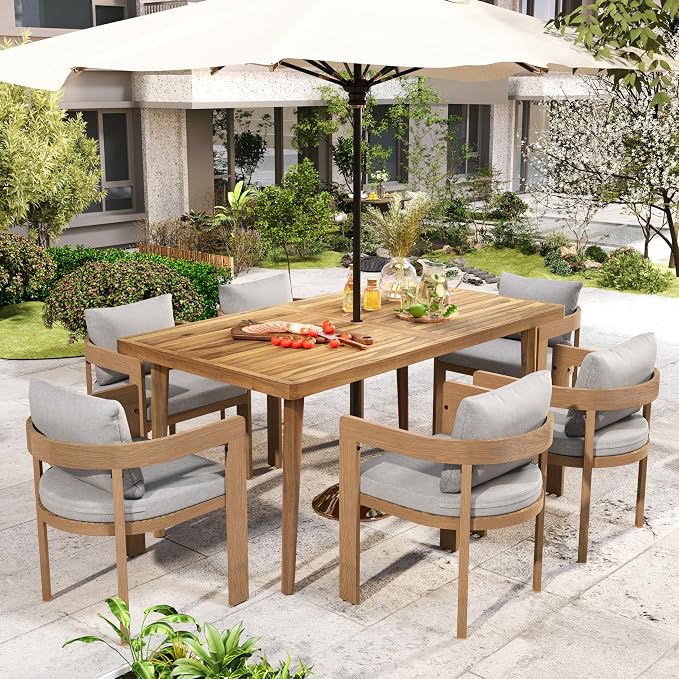Christopher Knight Home Elko Acacia Wood Outdoor Dining Set - Image 3