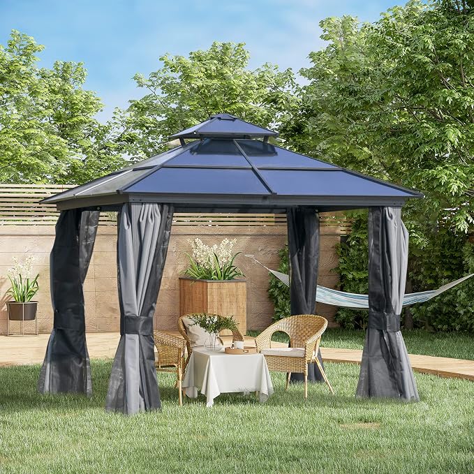 Outsunny 10' x 10' Hardtop Gazebo Canopy - Image 2