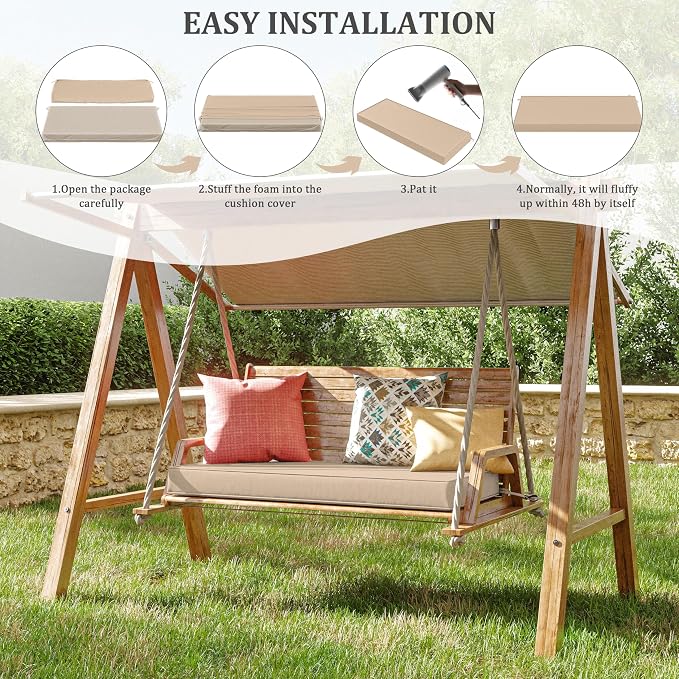 Premium Outdoor Bench Cushions for Patio Furniture 3.5inches Memory Foam Bench - Image 7