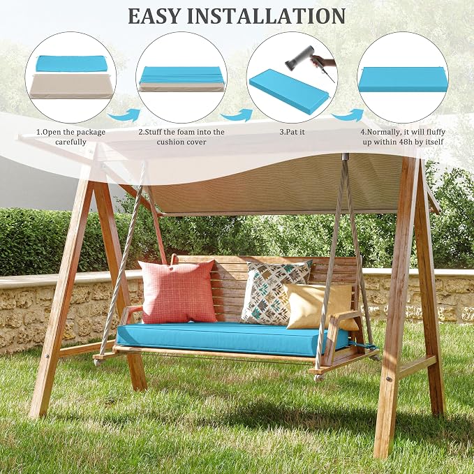 Premium Outdoor Bench Cushions for Patio Furniture 3.5inches Memory Foam Bench - Image 7