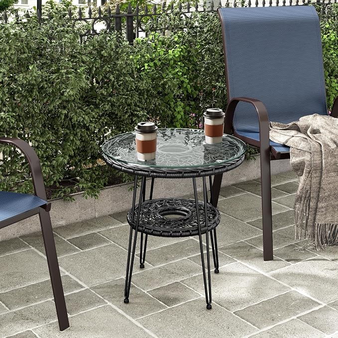 Furniture of America Ysar Boho 19-inch Round Coffee Table Outdoor - Image 2