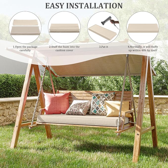 Premium Outdoor Bench Cushions for Patio Furniture 3.5inches Memory Foam Bench - Image 7