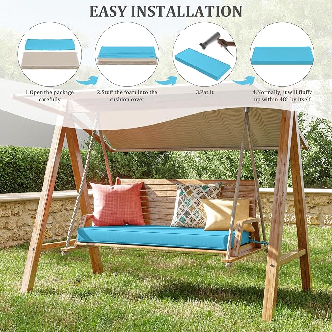 Premium Outdoor Bench Cushions for Patio Furniture 3.5inches Memory Foam Bench - Image 7