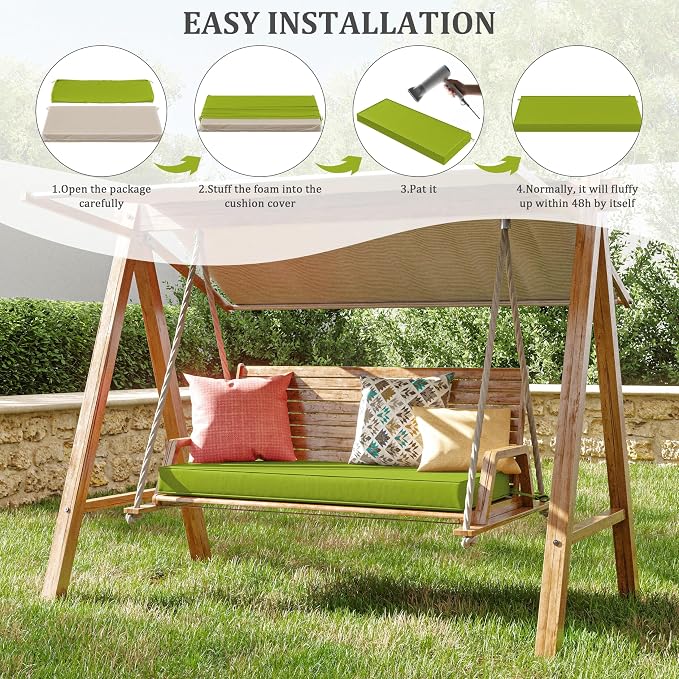 Premium Outdoor Bench Cushions for Patio Furniture 3.5inches Memory Foam Bench - Image 7