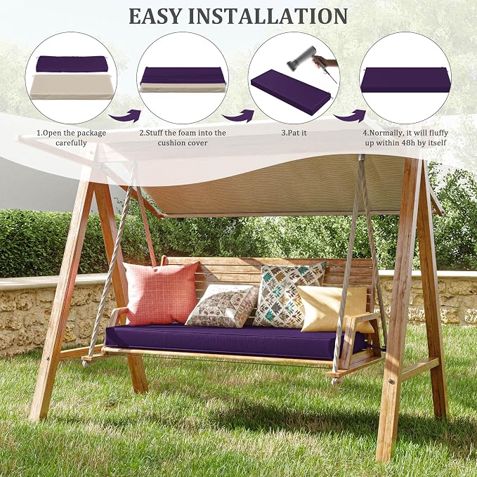 Premium Outdoor Bench Cushions for Patio Furniture 3.5inches Memory Foam Bench - Image 7