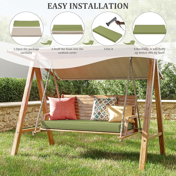 Premium Outdoor Bench Cushions for Patio Furniture 3.5inches Memory Foam Bench - Image 7