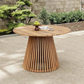 Merax Outdoor Dining Table 47.25" Round Extra-Large Acacia Wood Patio Dining by Merax