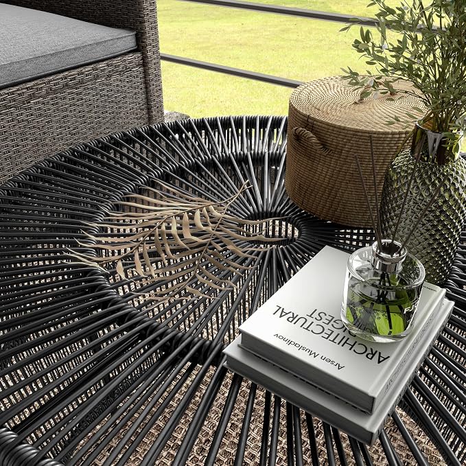 Furniture of America Ysar Boho Rattan Round Coffee Table Outdoor - Image 16
