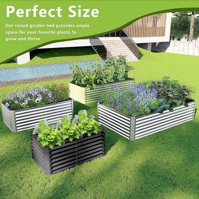 8x2x2FT Galvanized Raised Garden Bed, Galvanized Planter Boxes Outdoor - Image 7