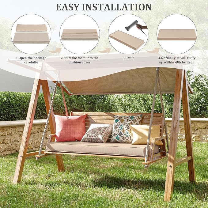 Premium Outdoor Bench Cushions for Patio Furniture 3.5inches Memory Foam Bench - Image 7