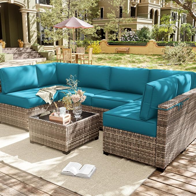 14 Pcs Outdoor Cushion Slipcovers Patio Cushion Covers Replacement Waterproof - Image 7