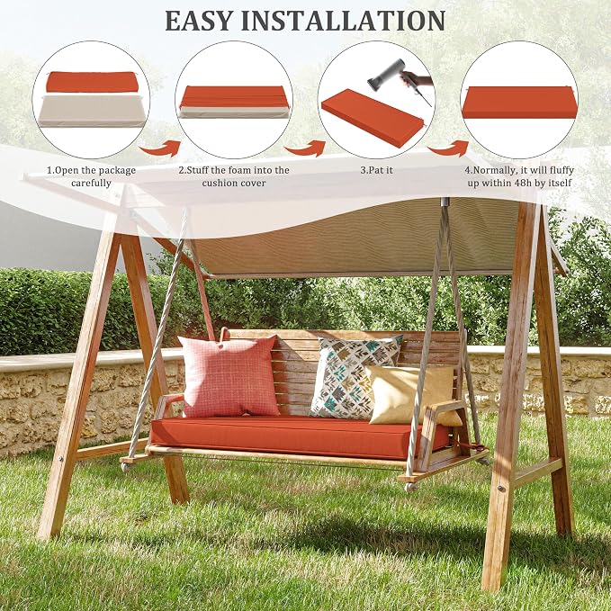 Premium Outdoor Bench Cushions for Patio Furniture 3.5inches Memory Foam Bench - Image 7