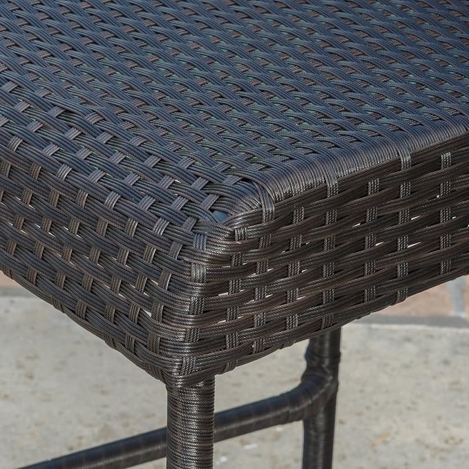 Christopher Knight Home Neal Outdoor Wicker Barstools, 4-Pcs Set, Dark Brown - Image 4