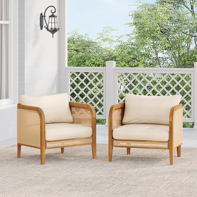 Christopher Knight Home Set of 2 Tilden Bohemian Acacia Wood Patio Accent Chairs by ChristopherKnightHome