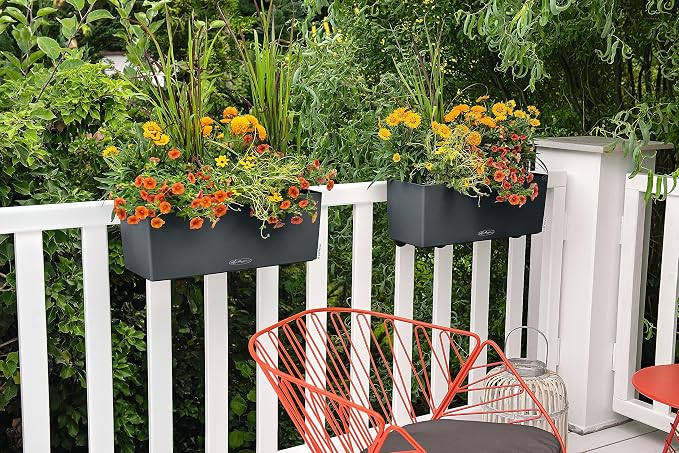 Lechuza BALCONERA Color 50 Slate, Self-Watering Window Box, H7.5 L19.7 W7.5 in - Image 6