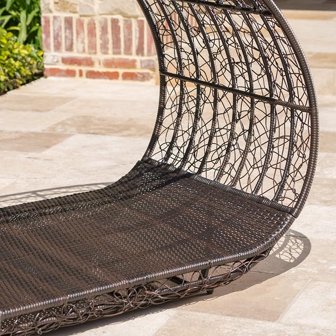 GDFStudio Bedford Outdoor Wicker Overhead Canopy Daybed w/Water Resistant - Image 4
