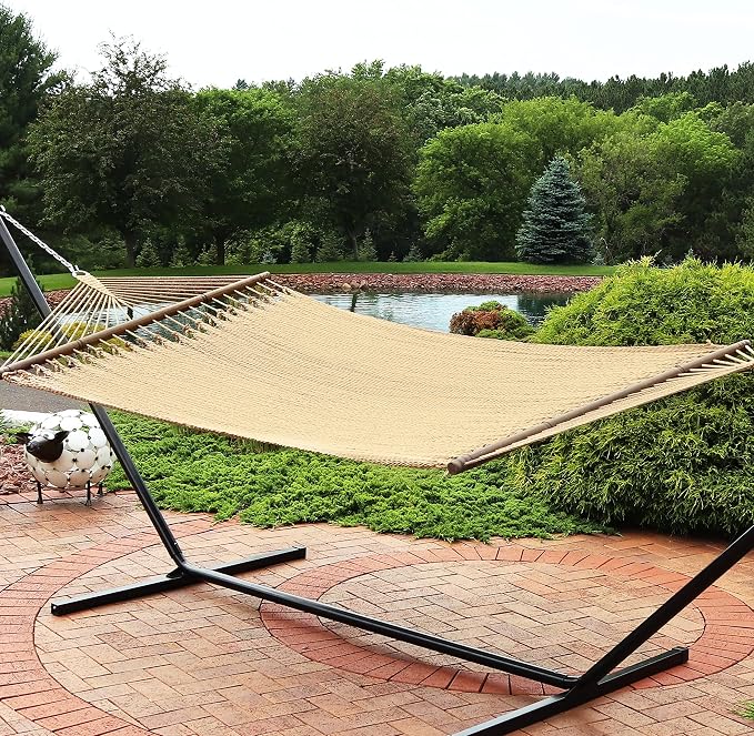 Sunnydaze Soft-Spun Polyester Rope Double Hammock - Image 7
