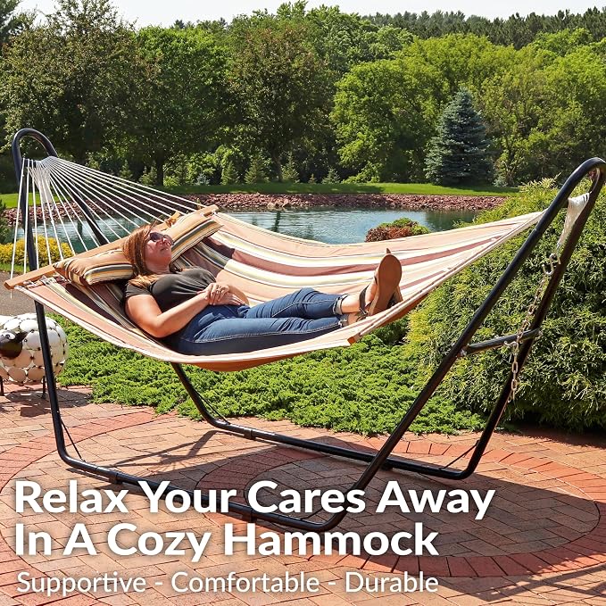 Sunnydaze Quilted Outdoor Hammock - Image 4