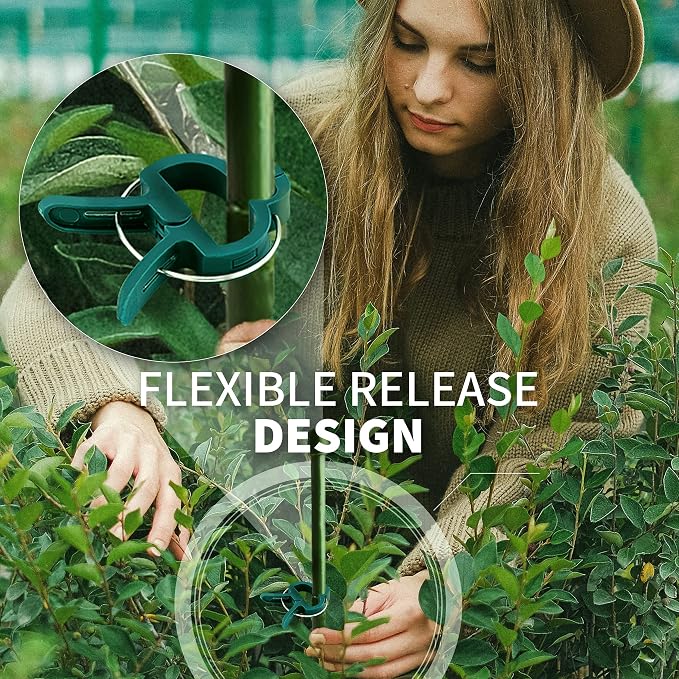 Plant Clips 40 Piece Green Gentle Gardening Plant & Flower Lever Loop Gripper - Image 4