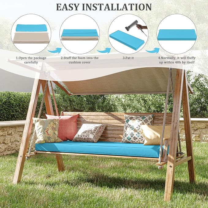 Premium Outdoor Bench Cushions for Patio Furniture 3.5inches Memory Foam Bench - Image 7