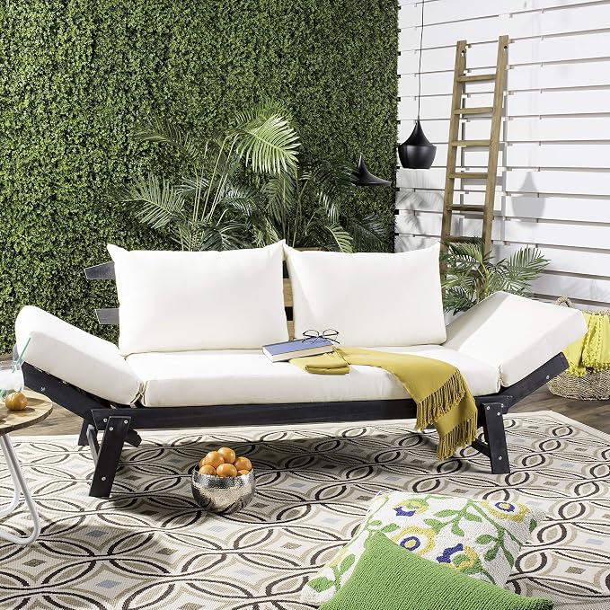 Safavieh PAT6745A Outdoor Collection Tandra Grey Modern Contemporary Daybed Day - Image 2
