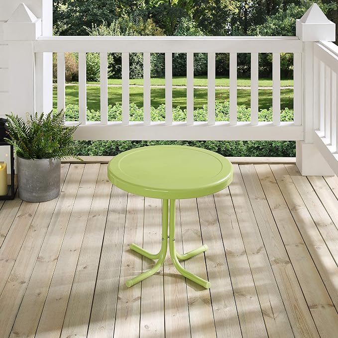 Crosley Furniture Griffith Weather Resistant Retro Metal Outdoor Side Table - Image 13