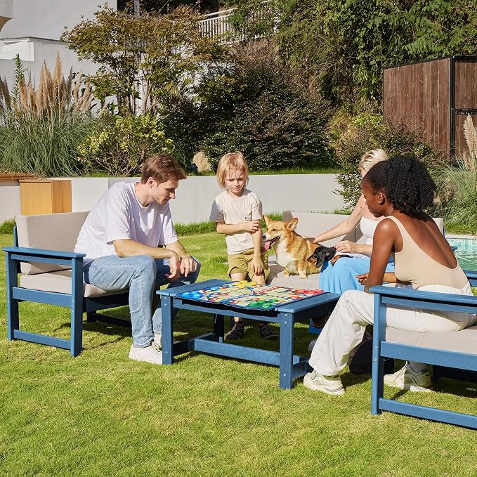 SERWALL 6 Pieces HDPE Outdoor Sofa Set - Image 3