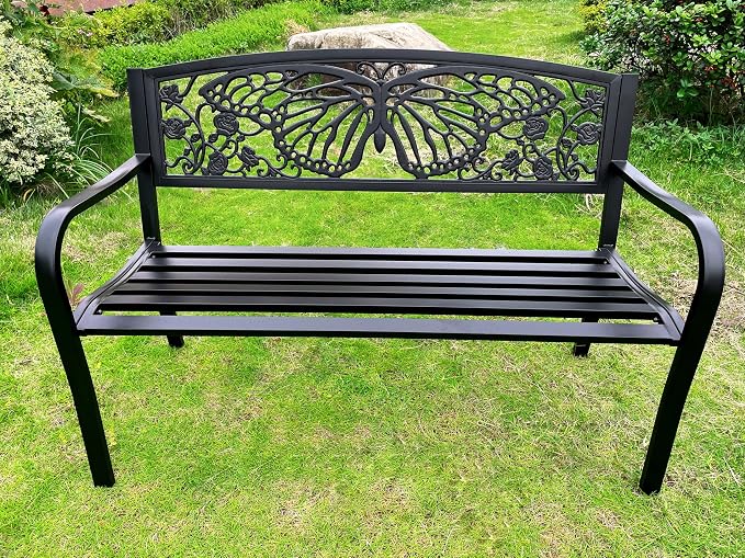 Hi-Line Gift Ltd 50" Outdoor Metal Garden Bench by HI-LINEGIFTLTD